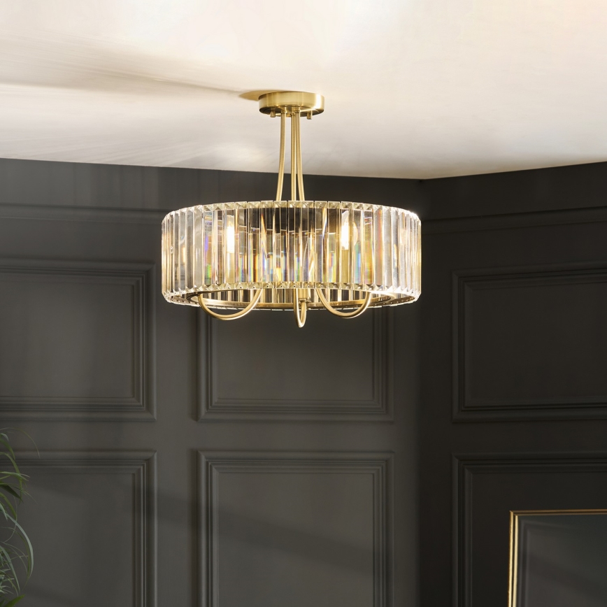 Endon 119609 - Luster na šipci VISCONTI 3xE14/6W/230V mesing