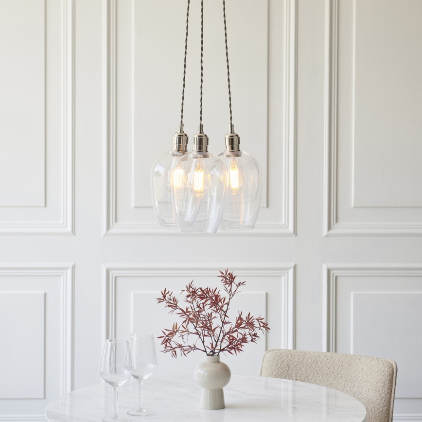 Endon 120644 - Luster na sajli 3xE27/10W/230V sjajni hrom