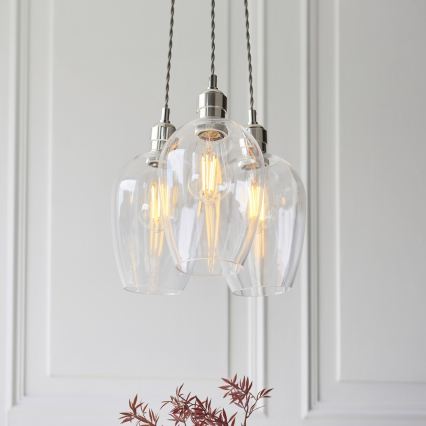 Endon 120644 - Luster na sajli 3xE27/10W/230V sjajni hrom