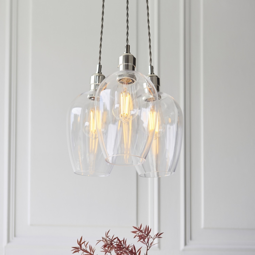 Endon 120644 - Luster na sajli 3xE27/10W/230V sjajni hrom