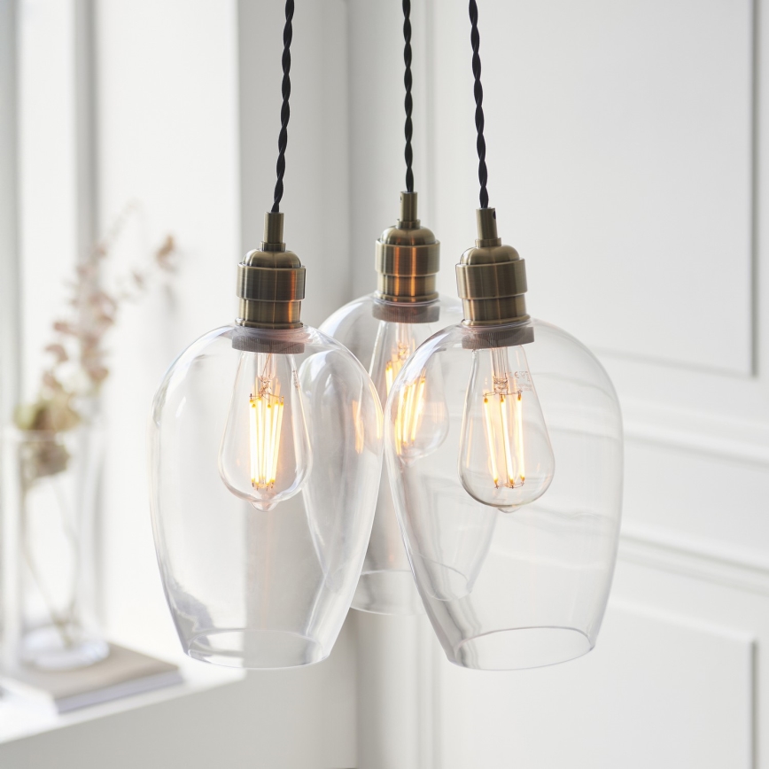 Endon 120648 - Luster na sajli 3xE27/10W/230V mesing