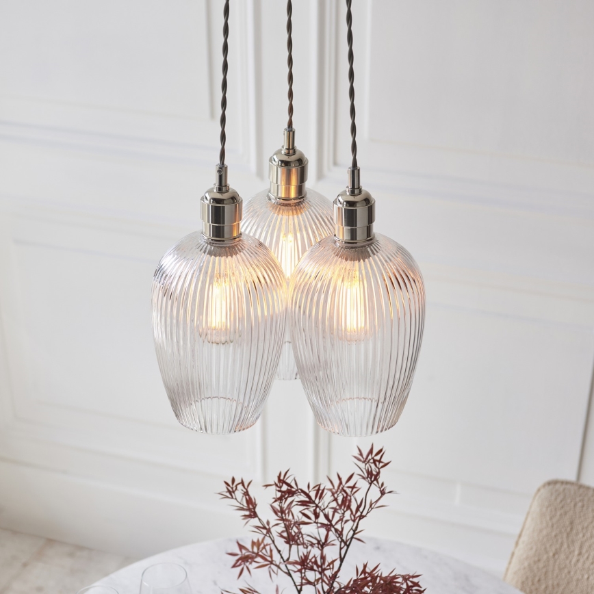 Endon 120652 - Luster na sajli 3xE27/10W/230V sjajni hrom