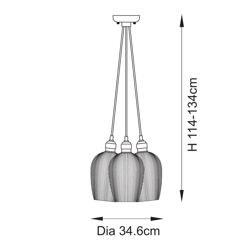 Endon 120652 - Luster na sajli 3xE27/10W/230V sjajni hrom