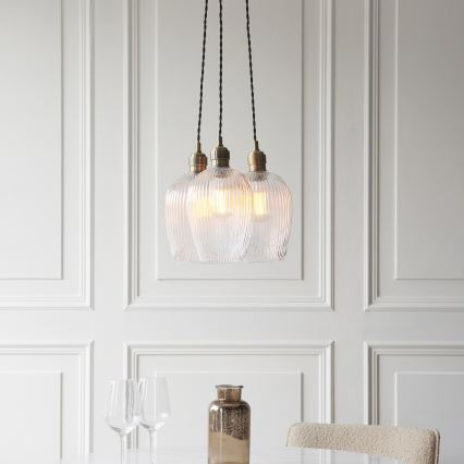 Endon 120656 - Luster na sajli 3xE27/10W/230V mesing