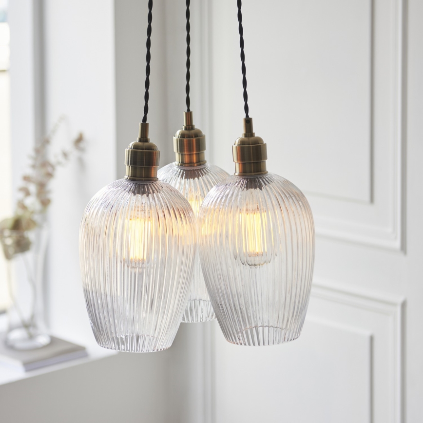 Endon 120656 - Luster na sajli 3xE27/10W/230V mesing