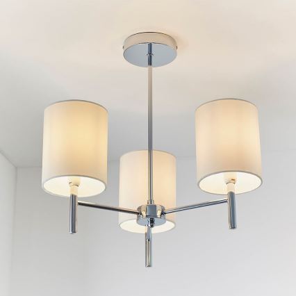 Endon 56642 - Luster na stalku BRIO 3xE14/40W/230V sjajni hrom/bela