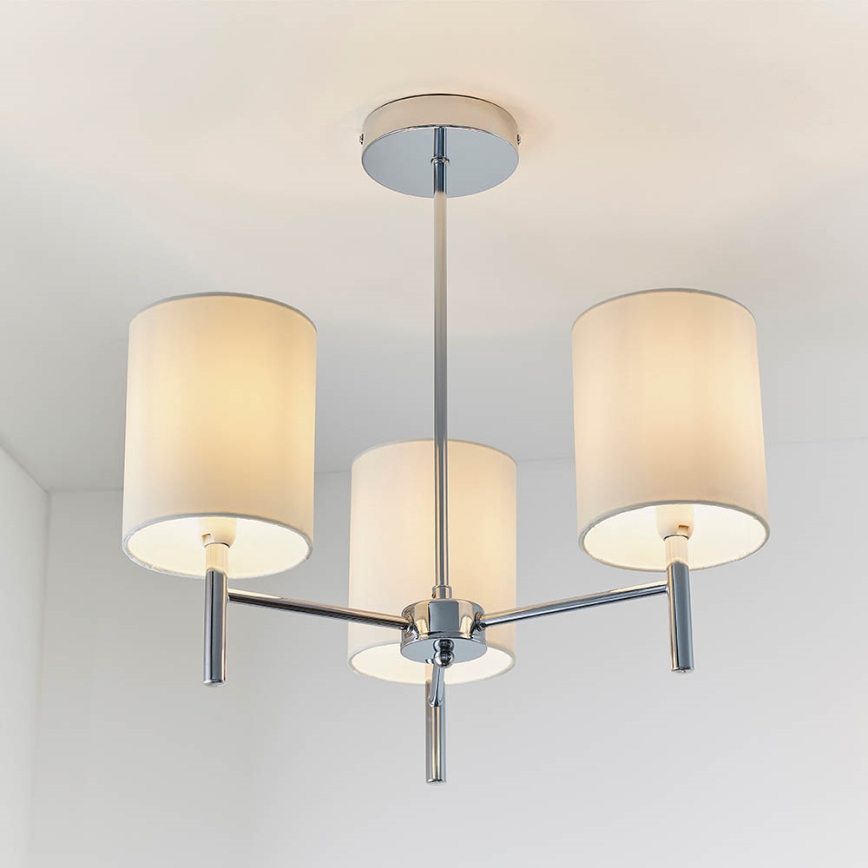 Endon 56642 - Luster na stalku BRIO 3xE14/40W/230V sjajni hrom/bela