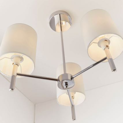 Endon 56642 - Luster na stalku BRIO 3xE14/40W/230V sjajni hrom/bela