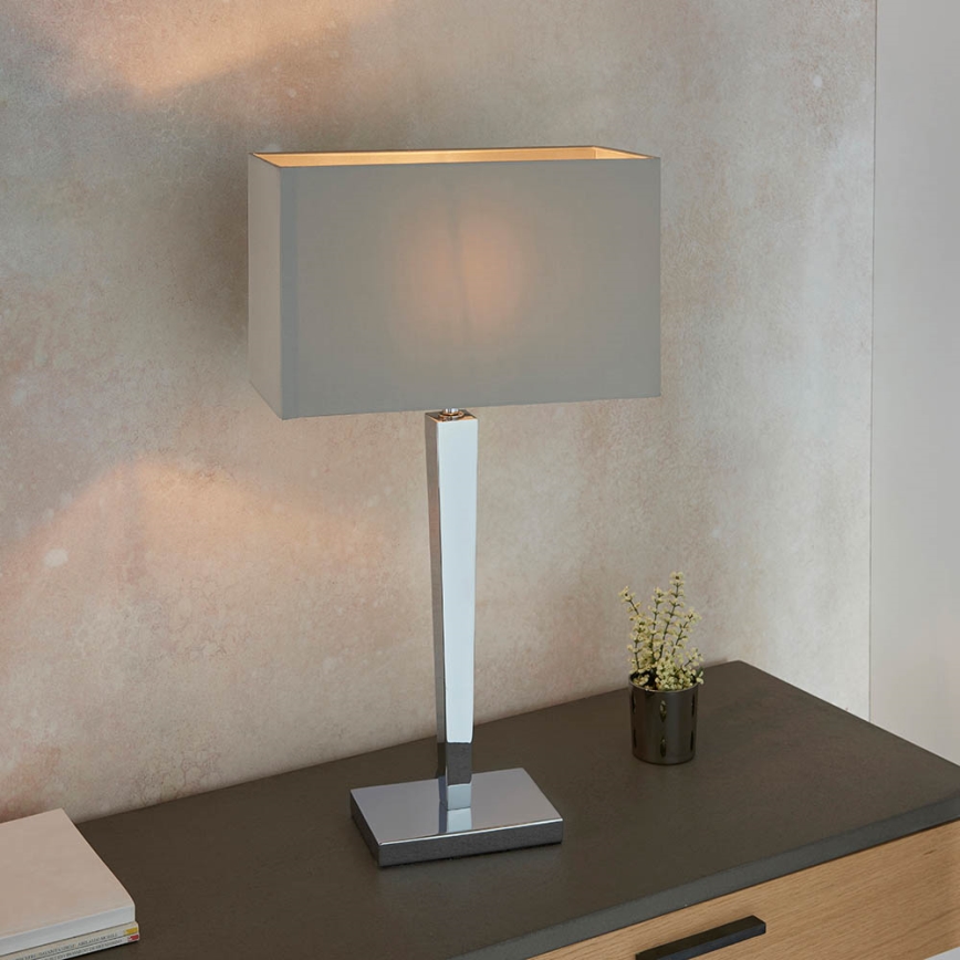 Endon 56707 - Stona lampa MORETO 1xE27/60W/230V sjajni hrom/siva