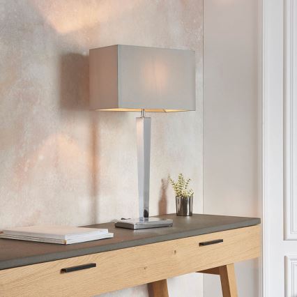 Endon 56707 - Stona lampa MORETO 1xE27/60W/230V sjajni hrom/siva