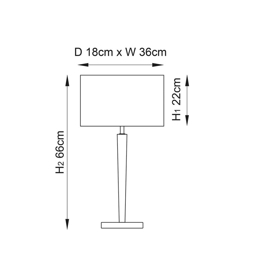 Endon 56707 - Stona lampa MORETO 1xE27/60W/230V sjajni hrom/siva