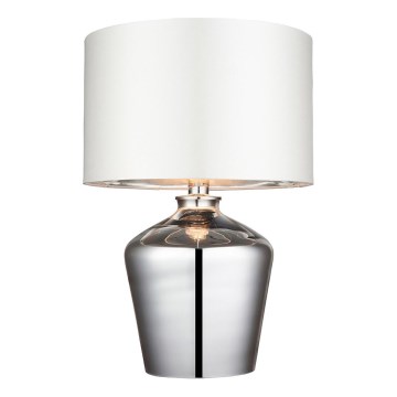 Endon 61198 - Stona lampa WALDORF 1xE27/10W/230V sjajni hrom/bela