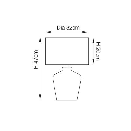 Endon 61198 - Stona lampa WALDORF 1xE27/10W/230V sjajni hrom/bela