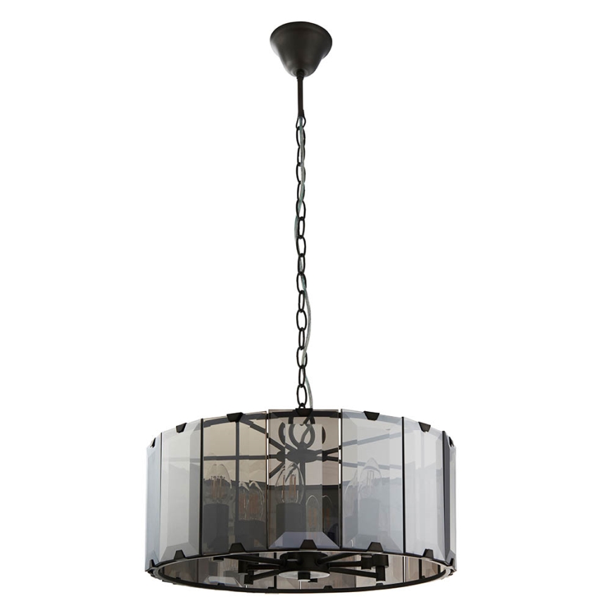 Endon 61294 - Luster na lancu CLOONEY 8xE14/40W/230V crna/dimljena