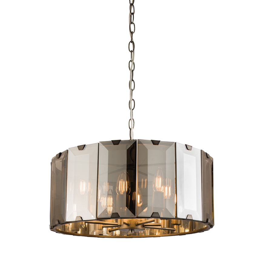 Endon 61294 - Luster na lancu CLOONEY 8xE14/40W/230V crna/dimljena