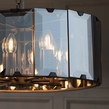 Endon 61294 - Luster na lancu CLOONEY 8xE14/40W/230V crna/dimljena