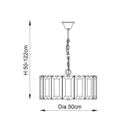 Endon 61294 - Luster na lancu CLOONEY 8xE14/40W/230V crna/dimljena