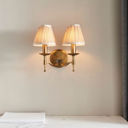 Endon 63654 - Zidna lampa STANFORD 2xE14/40W/230V mesing/bež