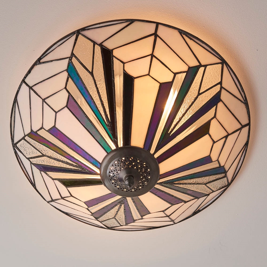 Endon 63935 - Tiffany ASTORIA stropna svetiljka, 2xE27/60W/230V, prečnika 48 cm