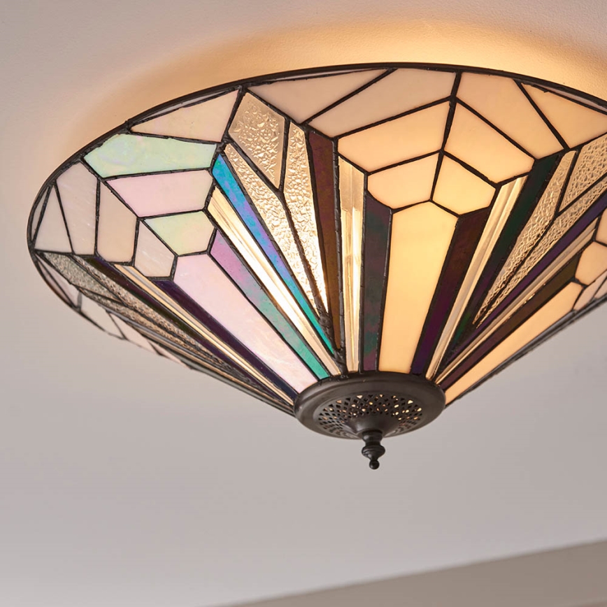 Endon 63935 - Tiffany ASTORIA stropna svetiljka, 2xE27/60W/230V, prečnika 48 cm