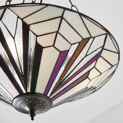 Endon 63936 - Luster na lancu Tiffany ASTORIA 3xE27/60W/230V Ø 48 cm