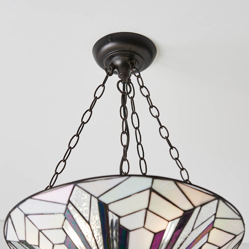 Endon 63936 - Luster na lancu Tiffany ASTORIA 3xE27/60W/230V Ø 48 cm