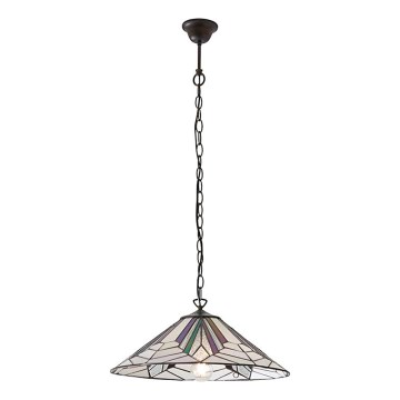 Endon 63938 - Luster na lancu Tiffany ASTORIA 1xE27/60W/230V Ø 48 cm