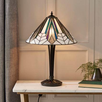 Endon 63939 - Stona lampa Tiffany ASTORIA, 2xE27/60W/230V, prečnika 40 cm