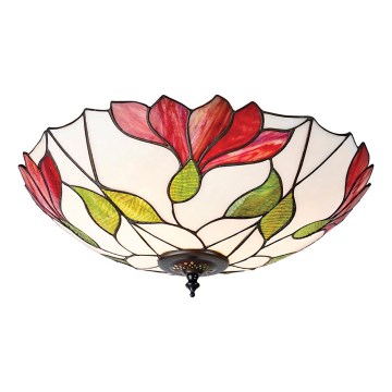 Endon 63960 - Tiffany plafonsko svetlo BOTANICA 2xE27/60W/230V, prečnik 45 cm