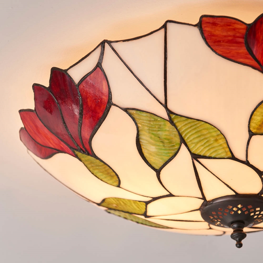 Endon 63960 - Tiffany plafonsko svetlo BOTANICA 2xE27/60W/230V, prečnik 45 cm