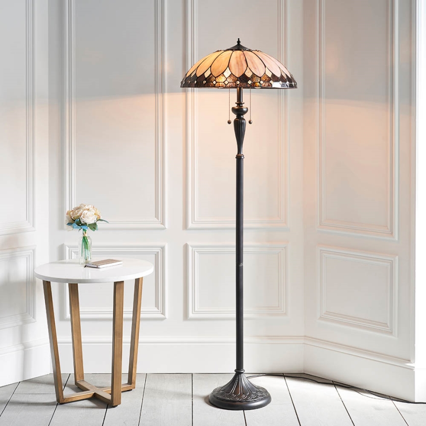 Endon 63972 - Stojeća lampa Tiffany BROOKLYN 2xE27/60W/230V, prečnik 50 cm