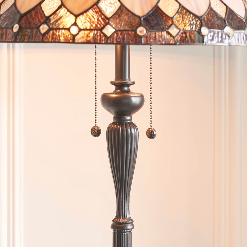 Endon 63972 - Stojeća lampa Tiffany BROOKLYN 2xE27/60W/230V, prečnik 50 cm