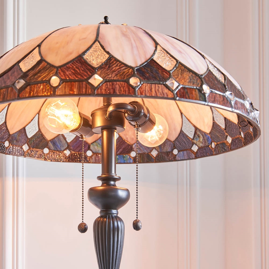 Endon 63972 - Stojeća lampa Tiffany BROOKLYN 2xE27/60W/230V, prečnik 50 cm