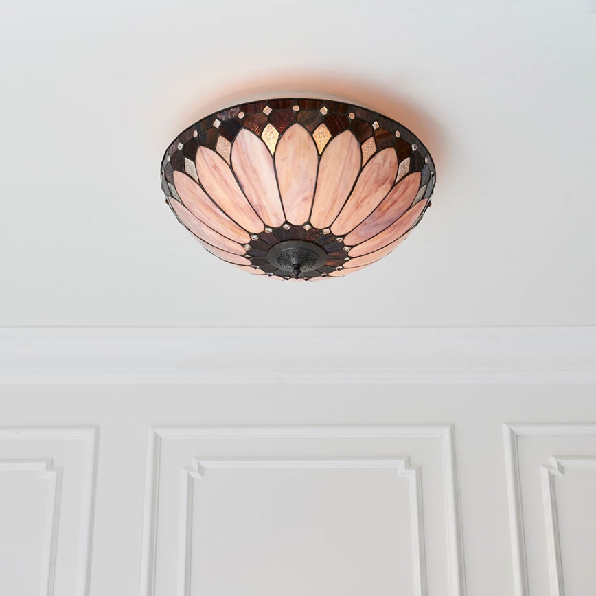 Endon 63973 - Stropna svetiljka Tiffany BROOKLYN 2xE14/60W/230V prečnik 50 cm