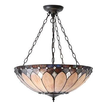Endon 63976 - Luster na lancu Tiffany BROOKLYN 3xE27/60W/230V prečnika 50 cm