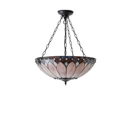 Endon 63976 - Luster na lancu Tiffany BROOKLYN 3xE27/60W/230V prečnika 50 cm