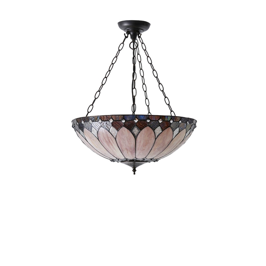 Endon 63976 - Luster na lancu Tiffany BROOKLYN 3xE27/60W/230V prečnika 50 cm