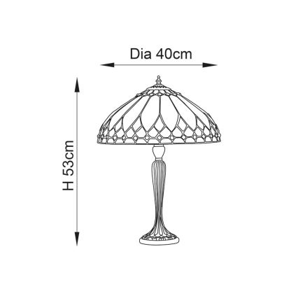 Endon 63982 - Stona lampa Tiffany BROOKLYN 1xE27/60W/230V prečnika 40 cm