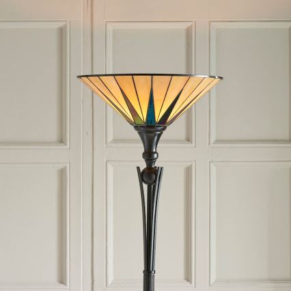 Endon 64042 - Podna lampa Tiffany DARK STAR 1xE27/60W/230V, prečnik 42 cm