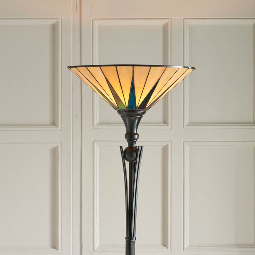 Endon 64042 - Podna lampa Tiffany DARK STAR 1xE27/60W/230V, prečnik 42 cm