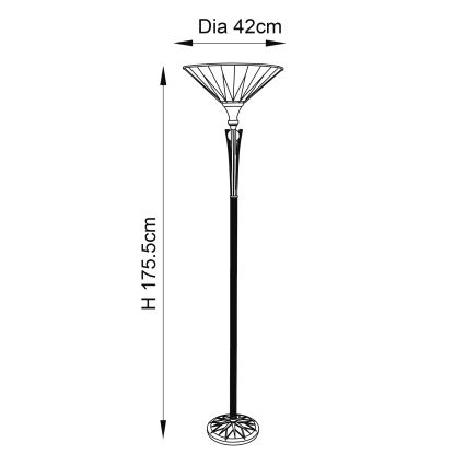 Endon 64042 - Podna lampa Tiffany DARK STAR 1xE27/60W/230V, prečnik 42 cm