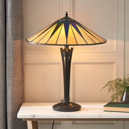 Endon 64045 - Stona lampa Tiffany DARK STAR 2xE27/60W/230V prečnik 49 cm