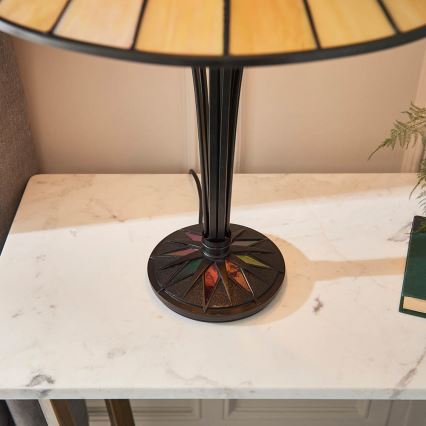 Endon 64045 - Stona lampa Tiffany DARK STAR 2xE27/60W/230V prečnik 49 cm