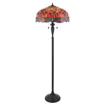 Endon 64070 - Stojeća Tiffany lampa DRAGONFLY 2xE27/60W/230V prečnika 50 cm