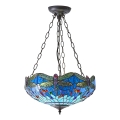 Endon 64075 - Luster na lancu Tiffany DRAGONFLY 3xE27/60W/230V prečnik 41 cm