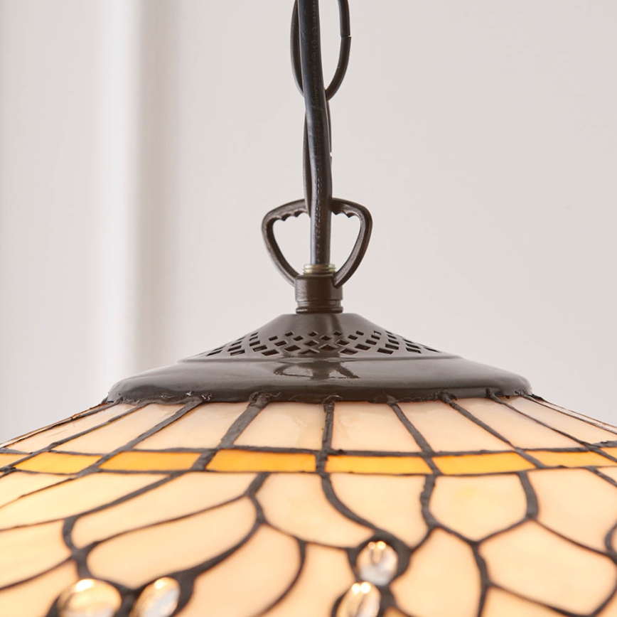 Endon 64079 - Luster na lancu Tiffany DRAGONFLY 3xE27/60W/230V prečnik 50 cm