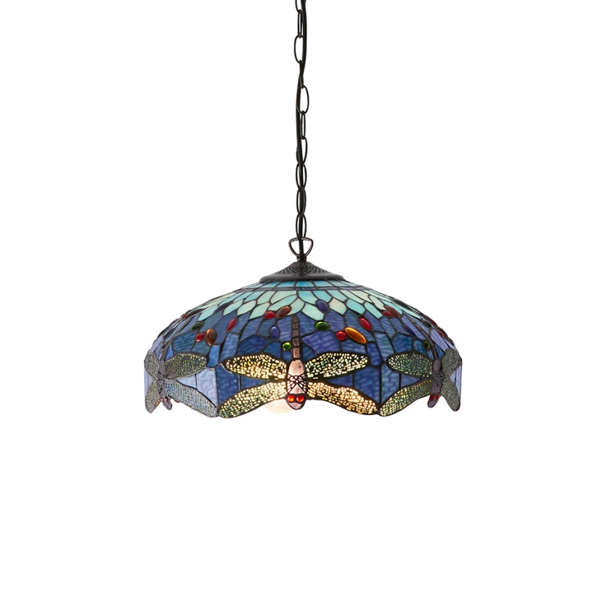 Endon 64080 - Luster na lancu Tiffany DRAGONFLY 3xE27/60W/230V prečnika 41 cm