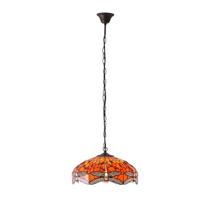 Endon 64081 - Luster na lancu Tiffany DRAGONFLY 3xE27/60W/230V, prečnik 41 cm