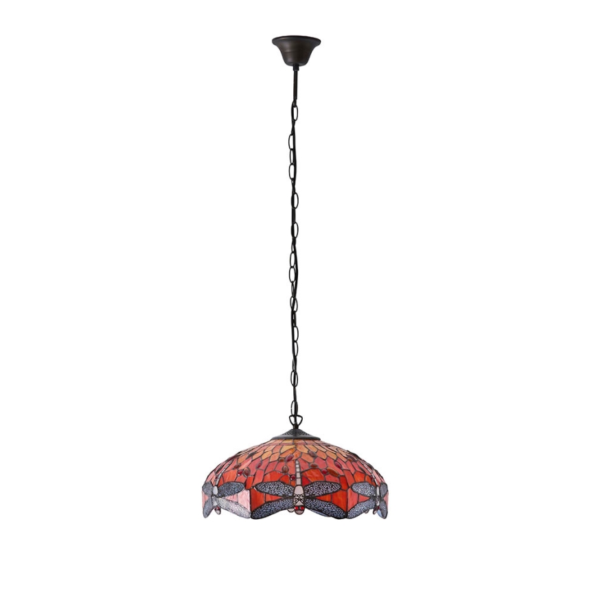 Endon 64081 - Luster na lancu Tiffany DRAGONFLY 3xE27/60W/230V, prečnik 41 cm