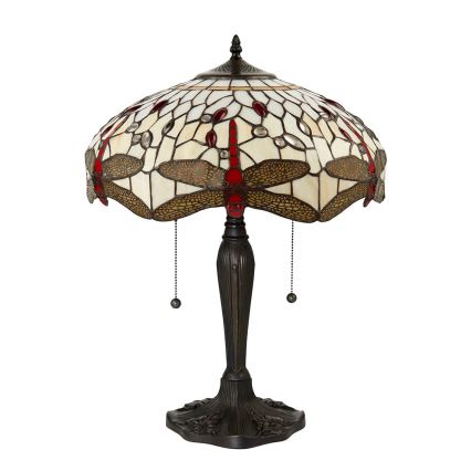 Endon 64085 - Stona lampa Tiffany DRAGONFLY 2xE27/60W/230V prečnik 41 cm
